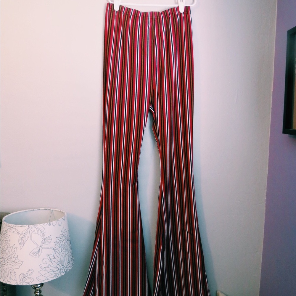 Nasty Gal Striped Red Pants NWT